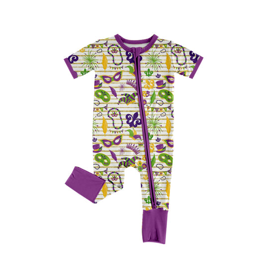 presale SR1959  Green Mask Purple Zipper Short Sleeve Bodysuit 2024 7.27