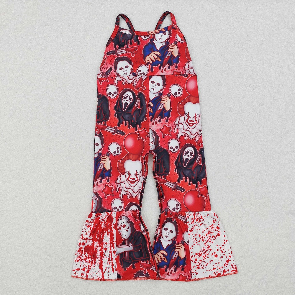 SR1965  Halloween Clown Balloon Red Sleeveless Bodysuit