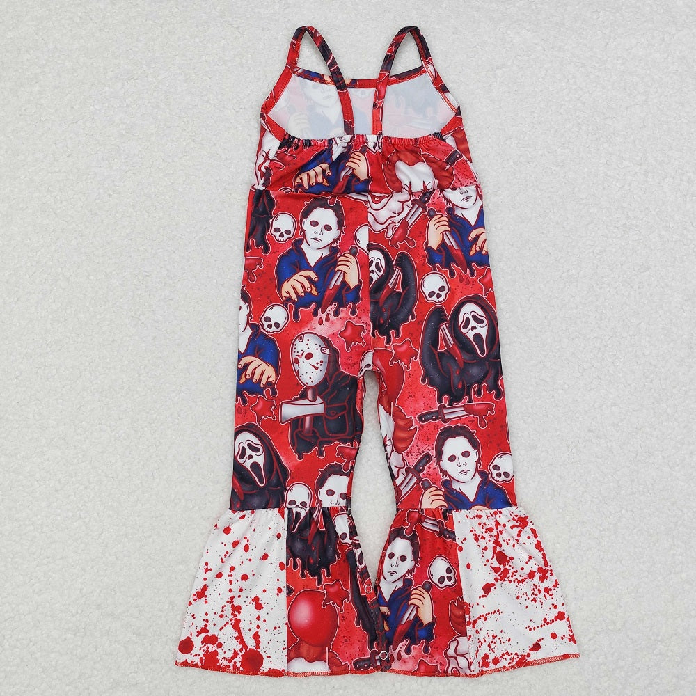 SR1965  Halloween Clown Balloon Red Sleeveless Bodysuit