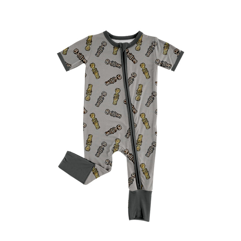 presale SR1980 Camouflage Bottle Grey Zip-Up Short Sleeve Bodysuit  2024 9.5