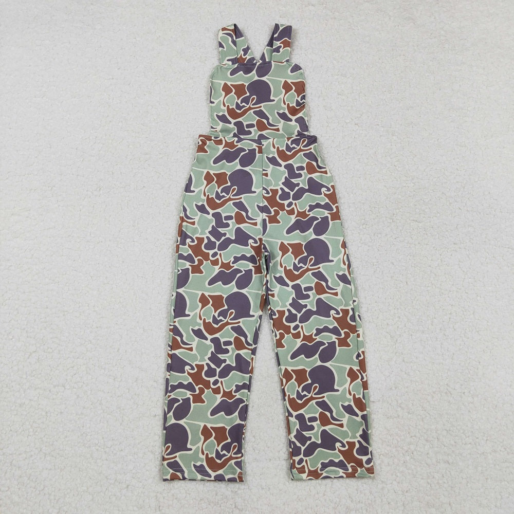 SR2006 Camouflage brown green bib jumpsuit
