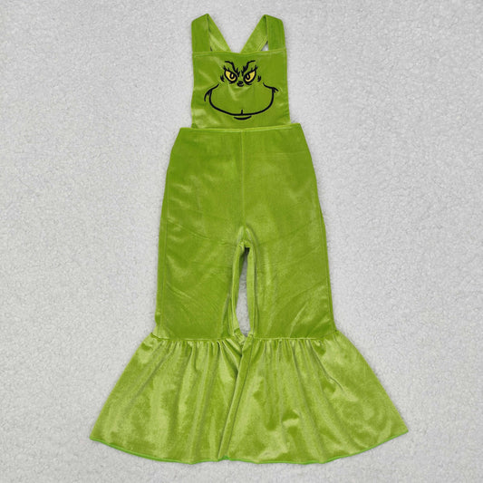 SR2013 green velvet suspender jumpsuit