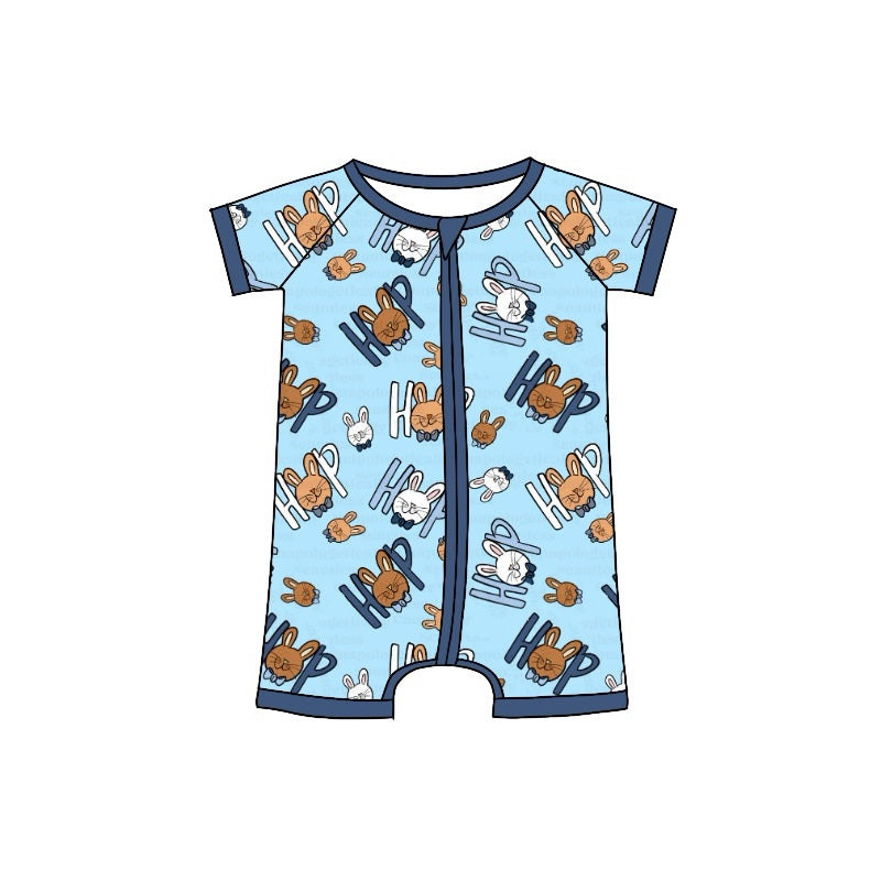presale SR2016  Bunnyhop blue zipper short sleeve jumpsuit 2024 9.27