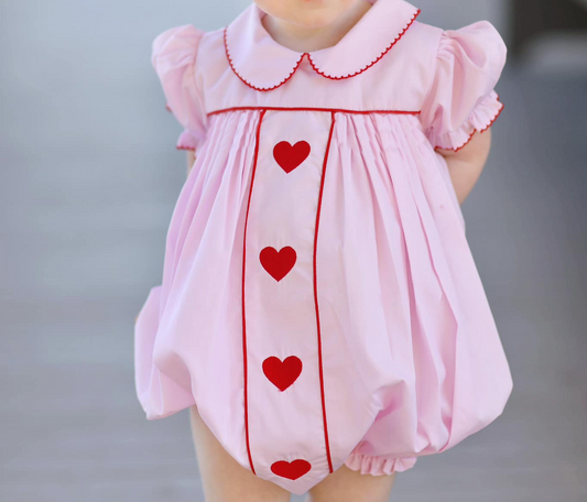 presale SR2034 Red heart pink baby collar short-sleeved jumpsuit  10.8