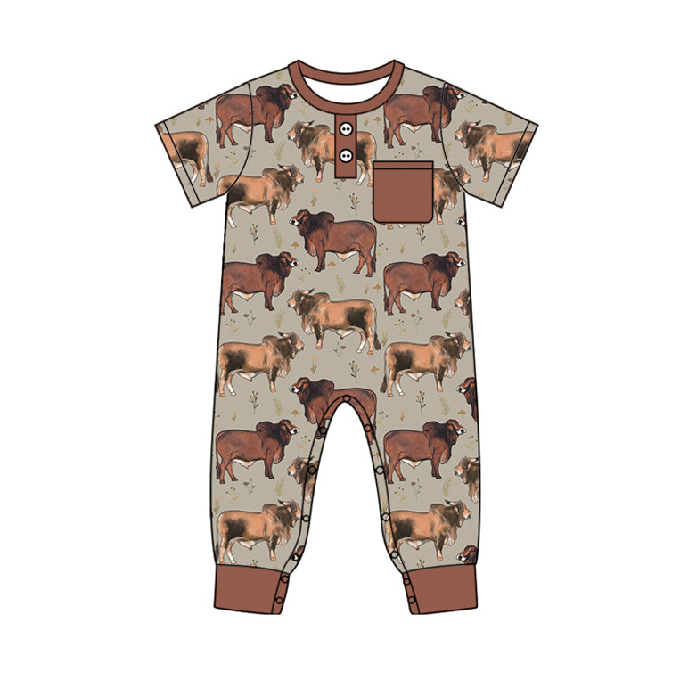 presale SR2039  Alpine Bullhead Brown Pocket Short Sleeve Bodysuit 2024 10.9