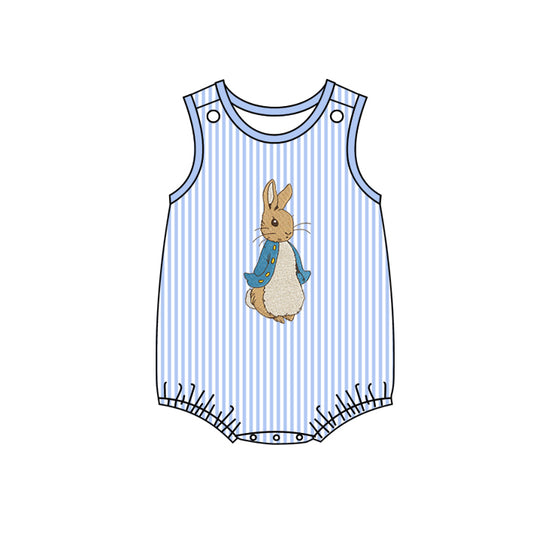 presale SR2042  Easter Bunny Blue Striped Vest Bodysuit 2024 10.9