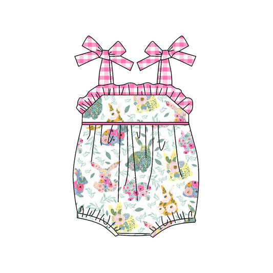 presale  SR2049 Easter Bunny Flowers and Leaves Rose Red Plaid Lace Camisole Bodysuit   2024 10.10