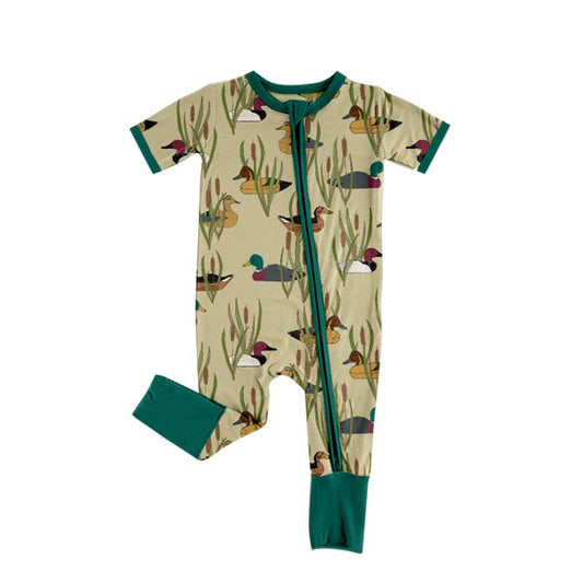 presale SR2083 Duck cattail green zip-up short-sleeved jumpsuit 2024 10.18