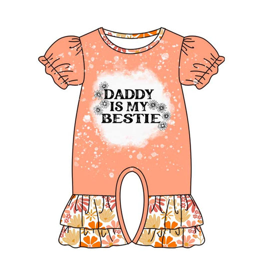 presale SR2104 Orange short-sleeved bodysuit with floral letters 2024 10.22