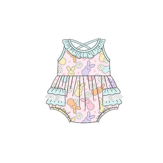 presale SR2108 Easter Bunny Floral Polka Dot Lace Tank Bodysuit  2024 10.22