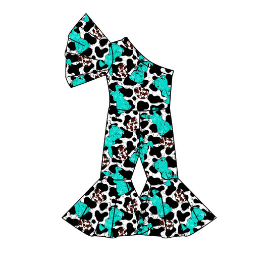 presale SR2116 Easter Bunny Cow One-Shoulder Bodysuit  2024 10.23
