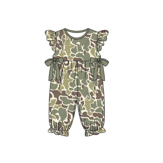 presale SR2157 Camouflage Bowknot Beige Fly Sleeve Bodysuit 2024 10.29