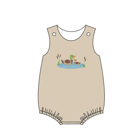 presale SSR2169 Boys Duck Pond Khaki Vest Onesie   2024 11.2