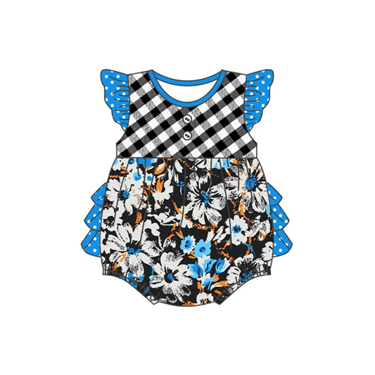 presale SR2174 Floral Black and White Plaid Polka Dot Blue Lace Vest Bodysuit 2024 11.5