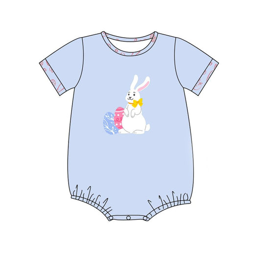 presale SR2189 Easter Egg Bunny Blue Short Sleeve Onesie 2024 11.6