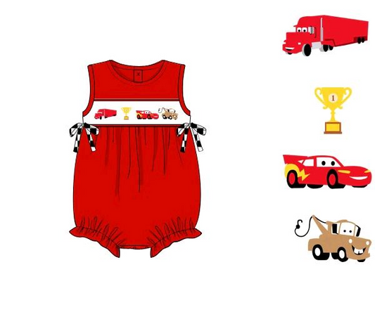 presale SR2208 Cartoon Car Engineering Vehicle Trophy Black and White Checkered Vest Bodysuit  2024 11.7