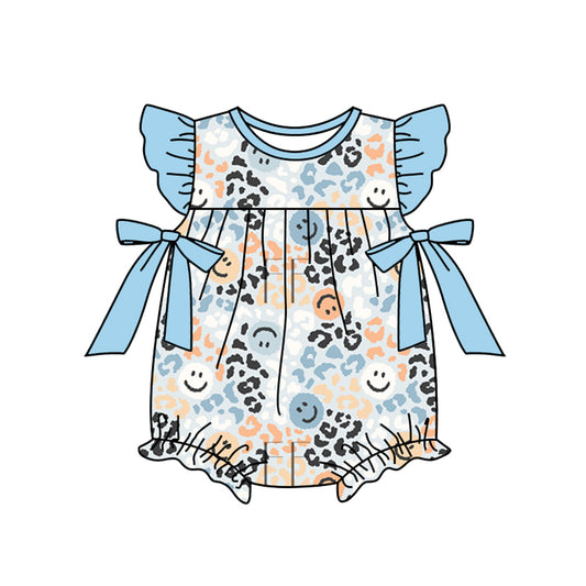 presale SR2224 Leopard Print Smiley Face Blue Lace Bow Vest Bodysuit 2024 .11.8
