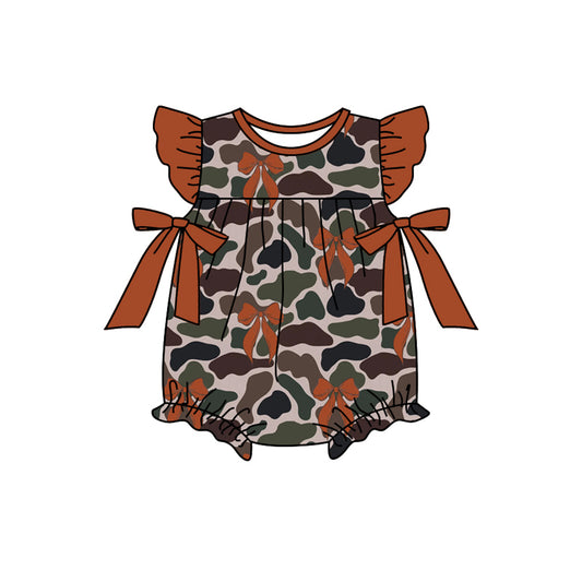 presale SR2246  Camouflage Brown Bow Pattern Vest Bodysuit  2024 .11.12