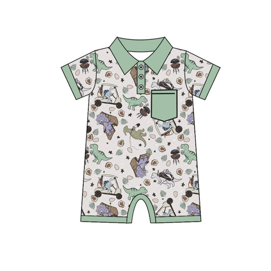 presale SR2250  Dinosaur Green Pocket Short Sleeve Bodysuit 2024 .11.13