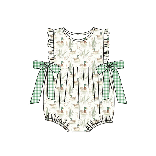 presale SR2257 Green Plaid Bow Duck Vest Bodysuit  2024 .11.14