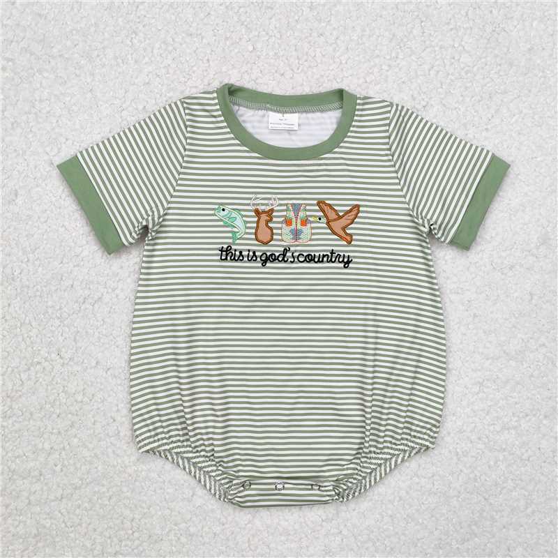 Match Embroidery Baby Boys Girls Girls Baby Boys God Country Hunting Season Rompers Clothes Sets  D 3.13