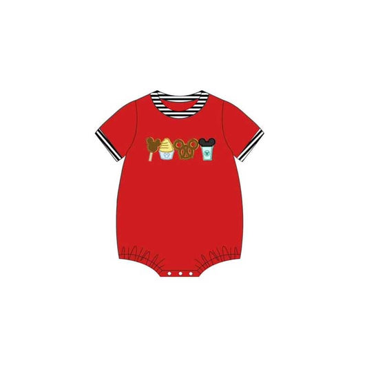 presale SR2267 Red short-sleeved bodysuit with ice cream stripes 2024 .11.14