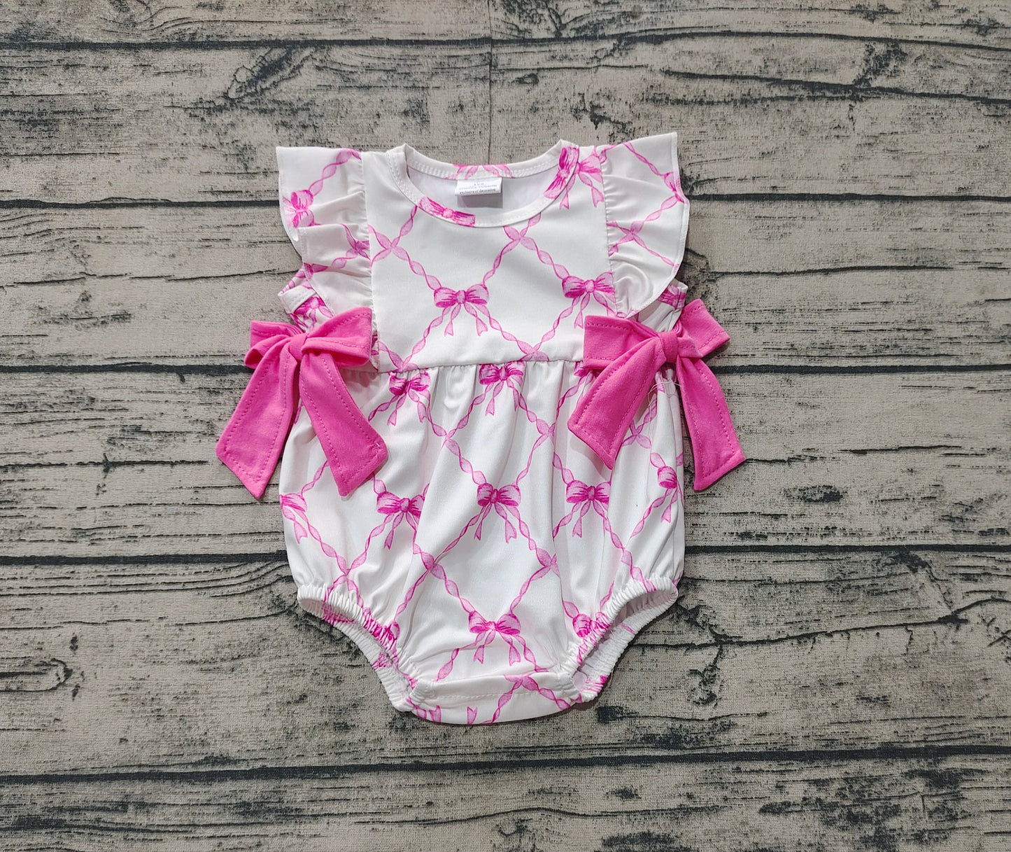 SR2269  Rose Red Bow Pattern Vest Bodysuit