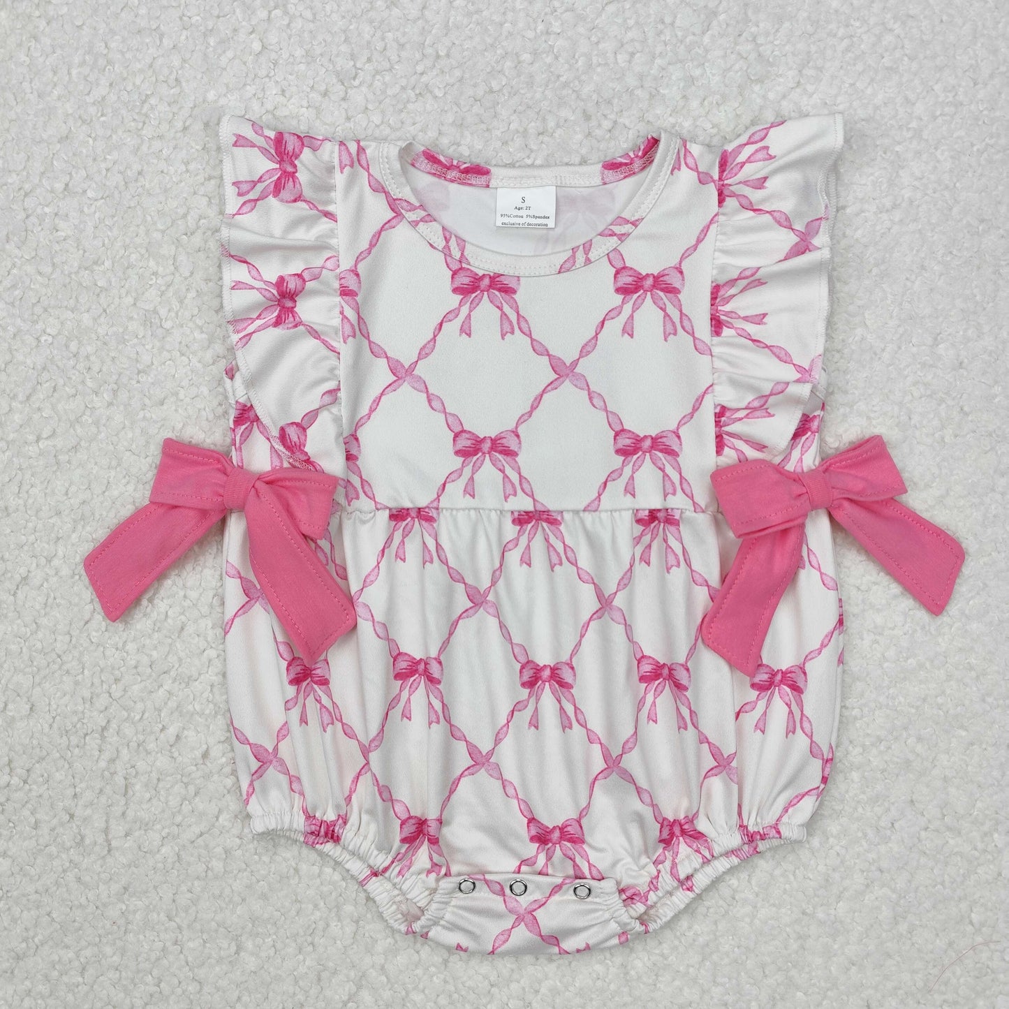 SR2269  Rose Red Bow Pattern Vest Bodysuit