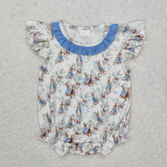 SR2287 Easter Bunny Leaf Blue Lace Tank Bodysuit