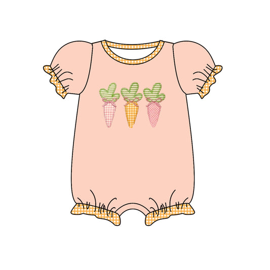presale SR2288  Easter Carrot Plaid Short Sleeve Bodysuit  2024 11.18