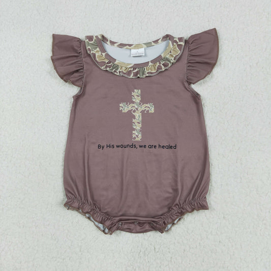 SR2310  Camouflage Cross Brown Fly Sleeve Vest Bodysuit