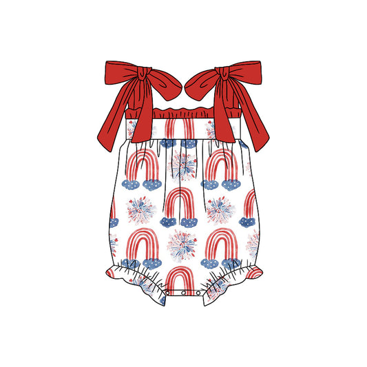 presale SR2317 National Day Rainbow Fireworks Red Lace Vest Bodysuit 2024 11.22