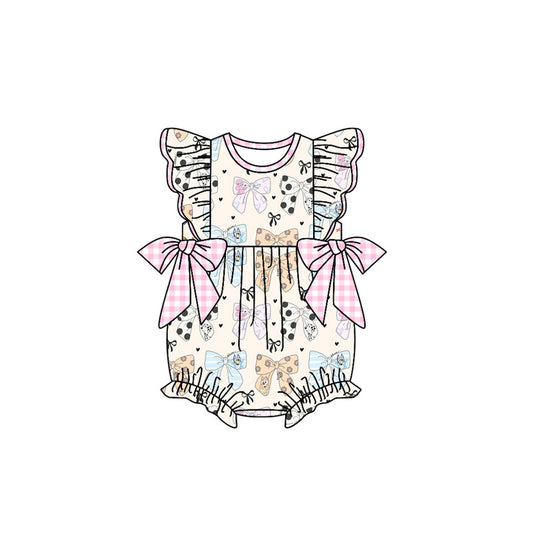 presale  SR2350  Pink Plaid Bow Vest Bodysuit  2024 11.28