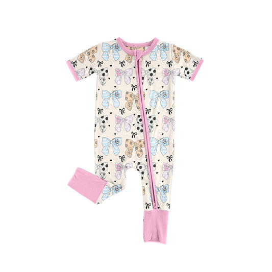 presale SR2351 Bow pattern zip-up short-sleeved bodysuit  2024 11.28