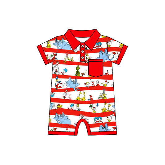 presale SR2364 White short-sleeved bodysuit with red pockets  2024 11.29