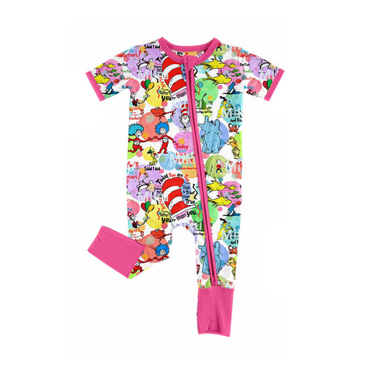 presale SR2366 Rose red lettering zipper short-sleeved jumpsuit   2024 11.29