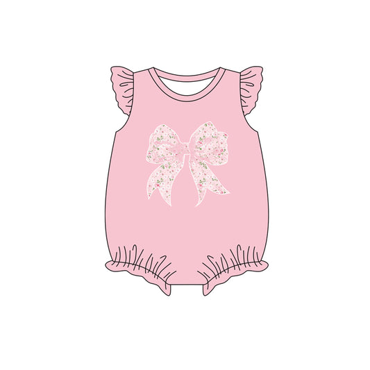 presale SR2378 Floral Flower Leaf Bow Pink Vest Bodysuit   2024 12.3