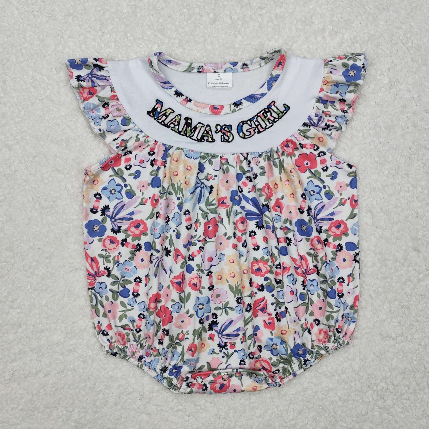 SR2386 Flower and leaf vest bodysuit