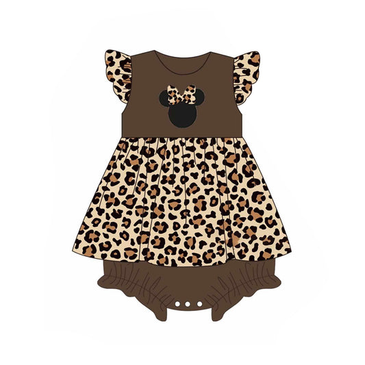 presale SR2391  Brown bodysuit with leopard print bow  2024 12.4