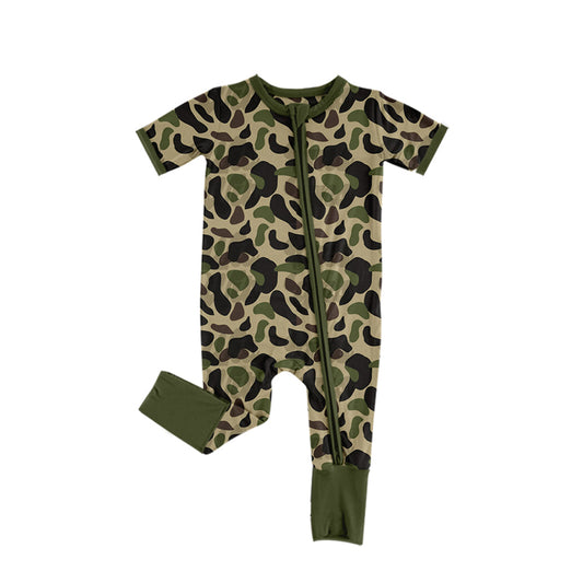 presale SR2399 Camouflage Green Zipper Short Sleeve Bodysuit 2024 12.6