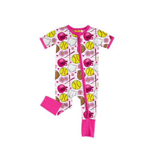presale SR2401 Floral Pink Striped Zipper Short Sleeve Bodysuit 2024 12.6