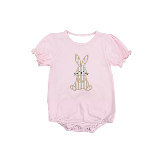 presale SR2405 Easter Striped Bunny Pink Short Sleeve Onesie 2024 12.6