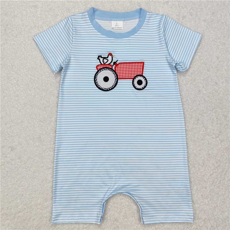 Match Embroidery Girls Baby Boys Farm Chicken Rompers Clothes Suits D 4.10