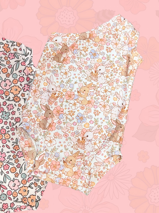 presale SR2412  Easter Bunny Floral Vest Bodysuit 2024 12.7