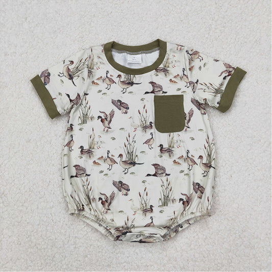 SR2413 Duck Green Pocket Short Sleeve Bodysuit D 3.17