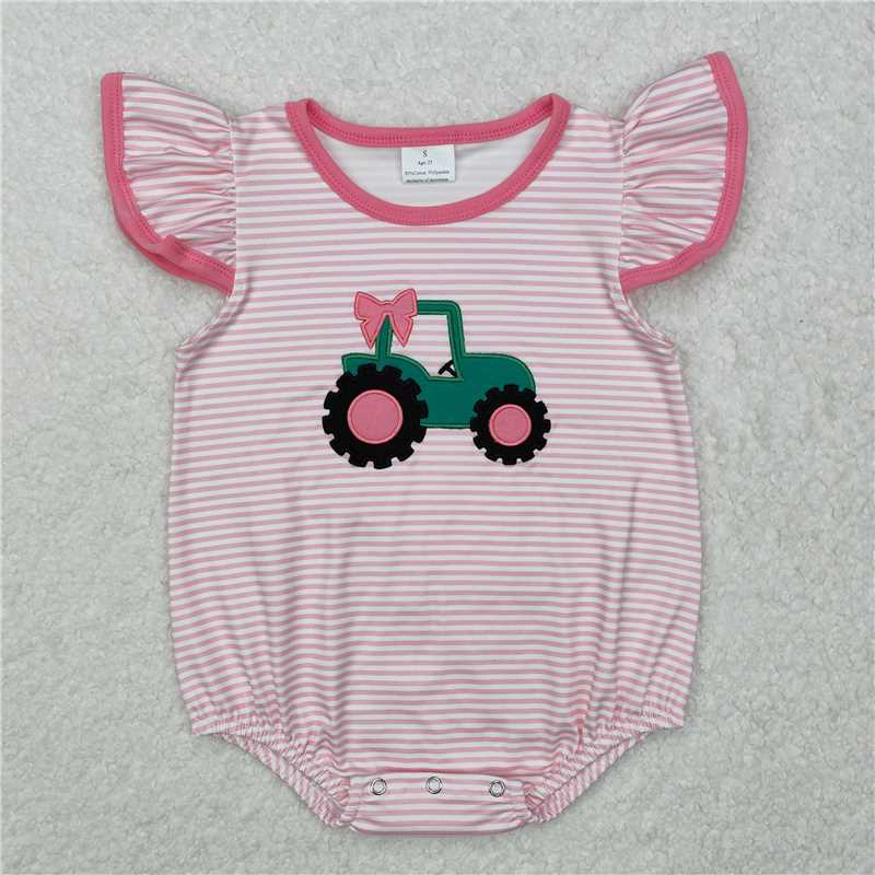 Match Embroidery Boys Baby Girls Pink Truck Bow Tunic Shorts Clothes Sets D 4.9