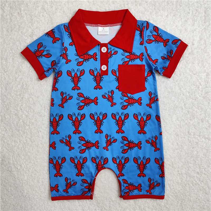 Match Western Fish Golf Cactus Crayfish Baby Boys Romper D 3.18