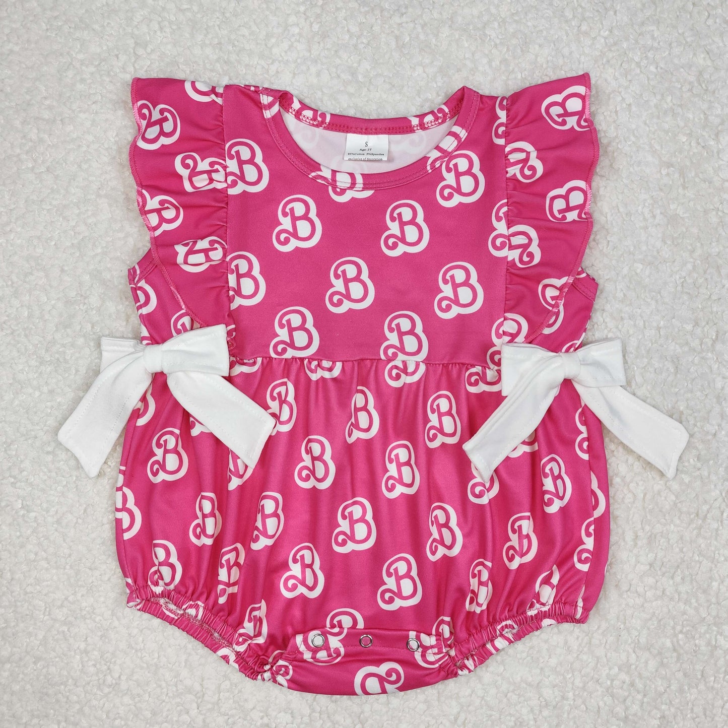 SR2567 Baby Infant Girls Doll B Bows Ruffle Rompers D815