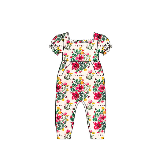presale SR2598  Beige flower and leaf short-sleeved bodysuit  2025  1.3