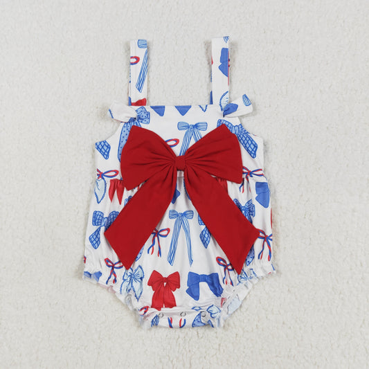 SR2606  National Day Bowknot Vest Bodysuit